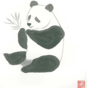 Panda assis